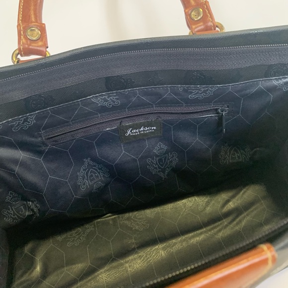 Black and Tan Shoulder Bag with Crossbody Strap - Picture 12 of 13